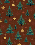 Festive Christmas Trees Ornaments and Snowflakes Rug