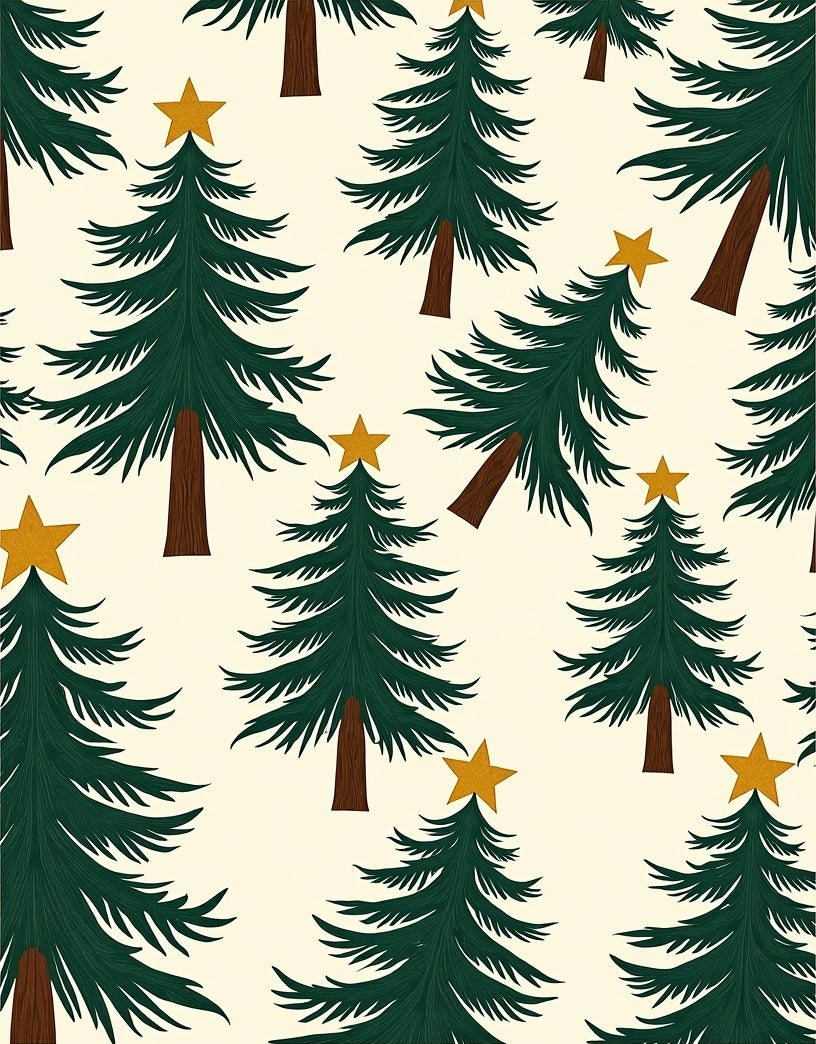 Christmas Tree Star Silhouette Repeat Rug