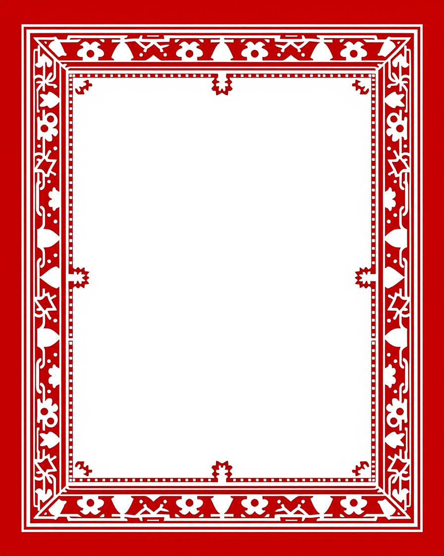 Crimson Classic Floral Bordered Rug
