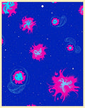 Vibrant Blue Space Jellyfish Bloom Rug