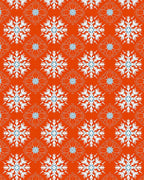 Orange Ice Snowflake Medallion Rug