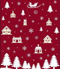 Red White Christmas Village Snowflakes Sleigh Rug