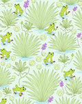 Whimsical Green Frogs Pond Companions Rug