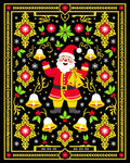 Red Yellow Black Santa Claus Bells Rug