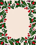 Green Holly Berry Garland Border Rug