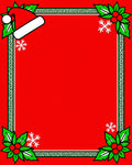 Red Festive Holly Snowflake Hat Border Rug