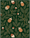 Forest Green Acorn Spruce Sprig Rug