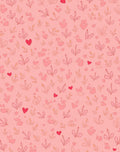 Pink Hearts and Leaves Garden Rug