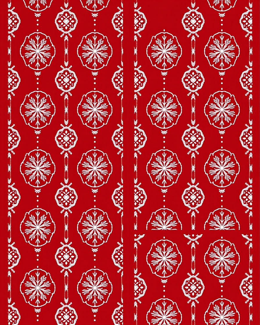 Crimson White Floral Medallions Rug