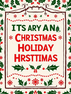Vintage Holly Berry Christmas Rug