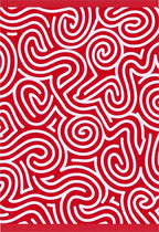 Crimson White Swirl Maze Rug