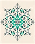 Emerald Teal Floral Medallion Graphic Rug
