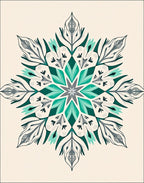 Emerald Teal Floral Medallion Graphic Rug