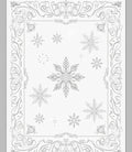 Elegant Gray Snowflake Winter Garland Rug