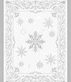 Elegant Gray Snowflake Winter Garland Rug