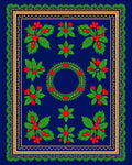 Deep Blue Berry Garland Floral Rug