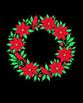Red Cardinal Poinsettia Wreath Rug