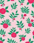 Pink Floral Garden Rose Motif Rug