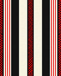 Red Black Cream Striped Lattice Rug