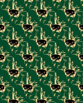 Dark Emerald And Ochre Abstract Foliage Rug