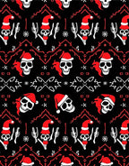 Red Black Skull Santa Christmas Rug