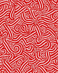 Red Swirl Foliage Abstract Rug