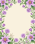 Elegant Lavender Floral Garland Rug