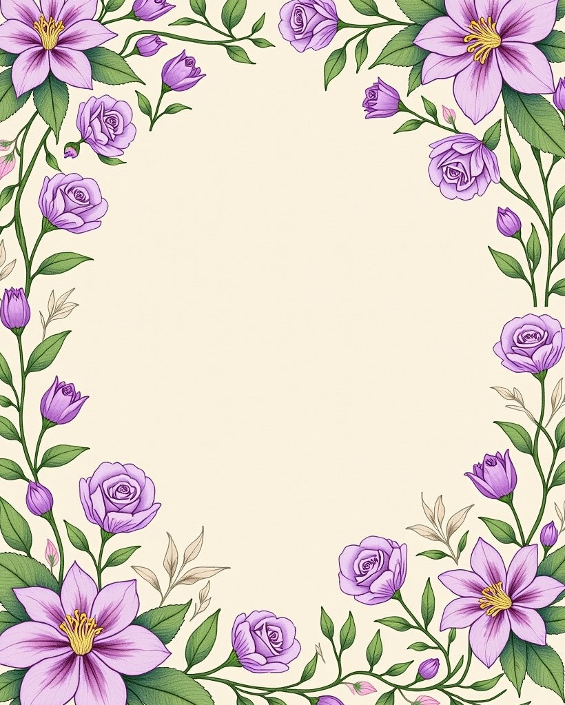 Elegant Lavender Floral Garland Rug