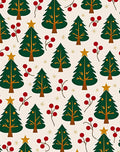 Red Berry Christmas Tree Garland Rug