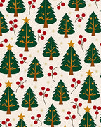 Red Berry Christmas Tree Garland Rug