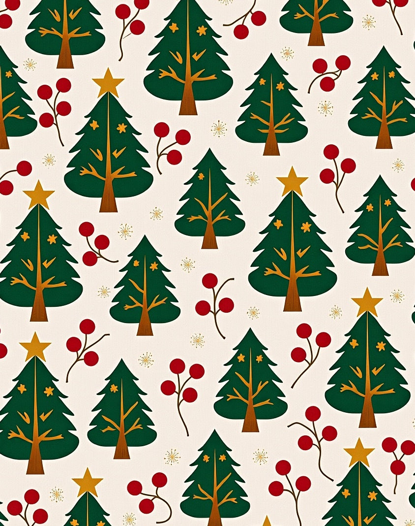 Red Berry Christmas Tree Garland Rug