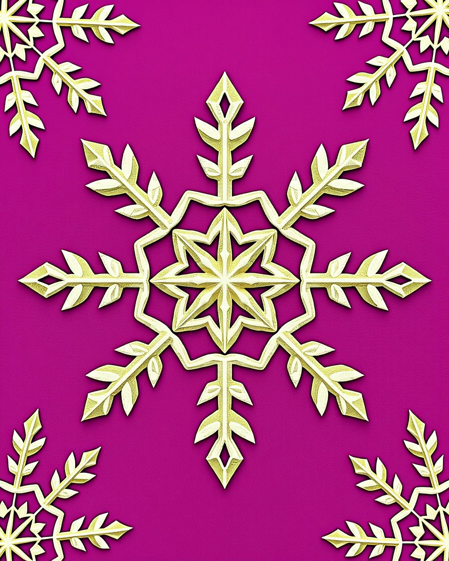 Golden Snowflake Scatter Jewel Tone Rug