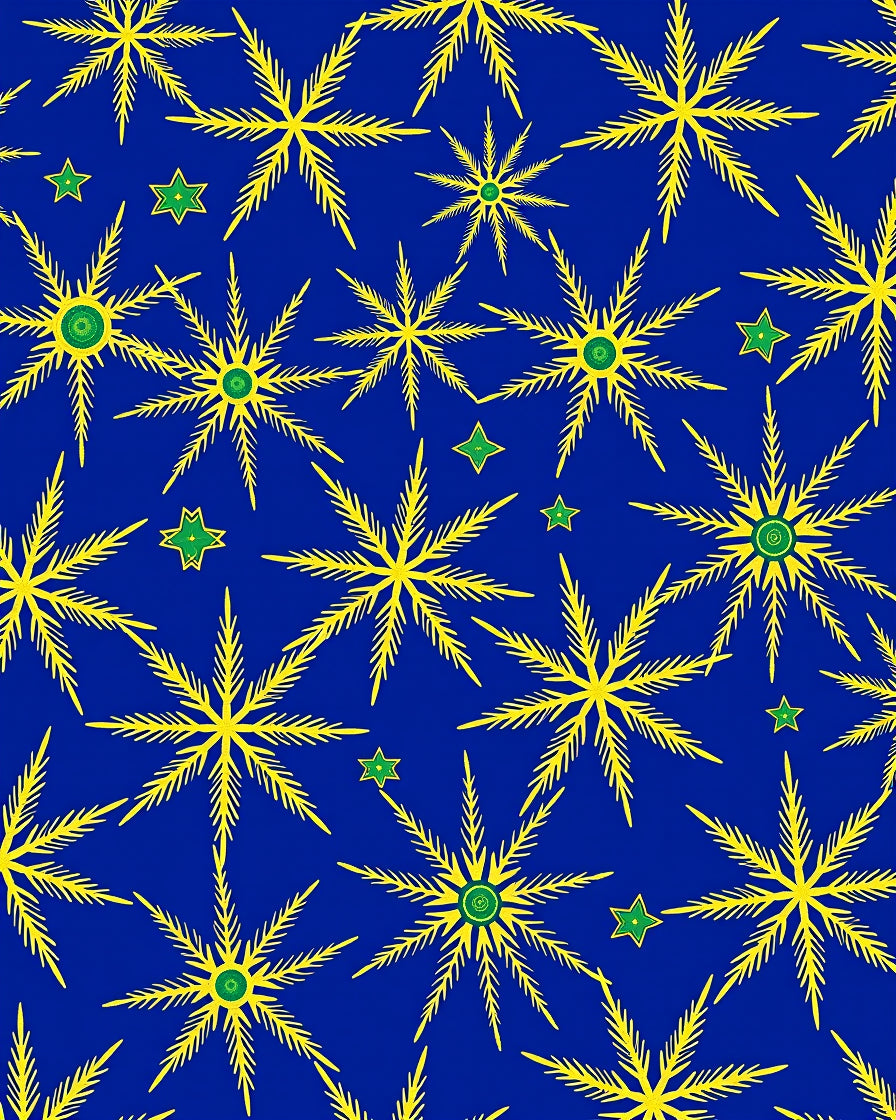 Yellow Starbursts on Royal Blue Background Rug