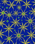 Yellow Starbursts on Royal Blue Background Rug