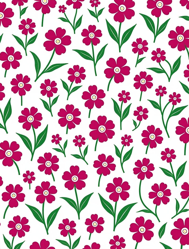 Crimson Floral Field Repeat Rug