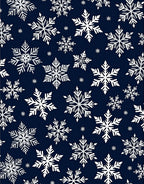 Winter White Snowflake Navy Background Rug