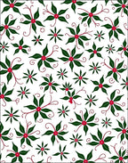 Festive Green Cranberry Floral Swirls Rug
