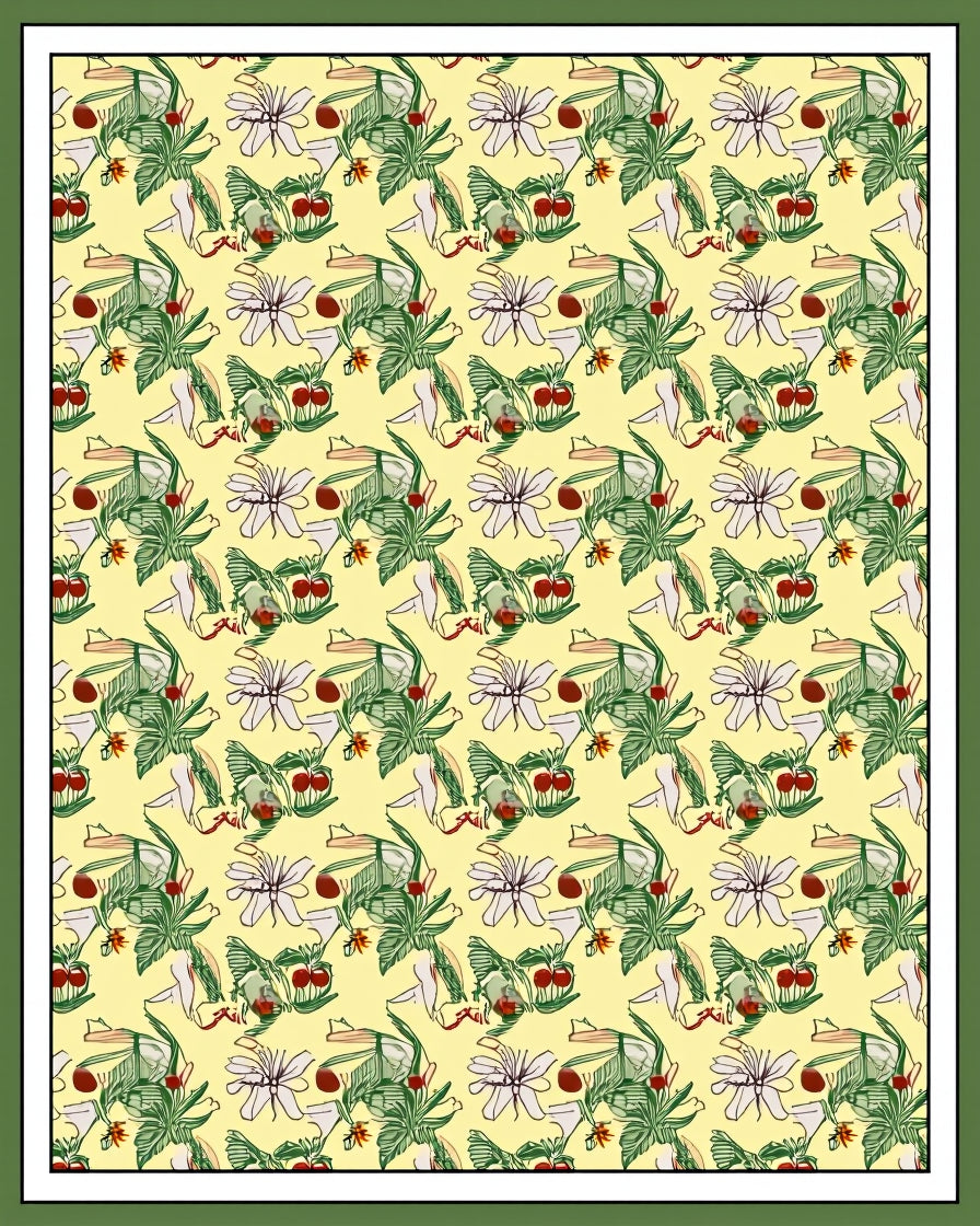 Spring Garden Floral Cherry Rug