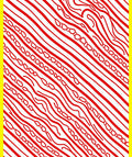 Red Wavy Stripe Chain Art Rug