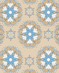 Coastal Blue Floral Starburst Mandala Rug