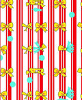 Red White Stripe Yellow Bow Accent Rug