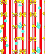Red White Stripe Yellow Bow Accent Rug
