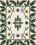 Tropical Green Palm Leaf Star Rug