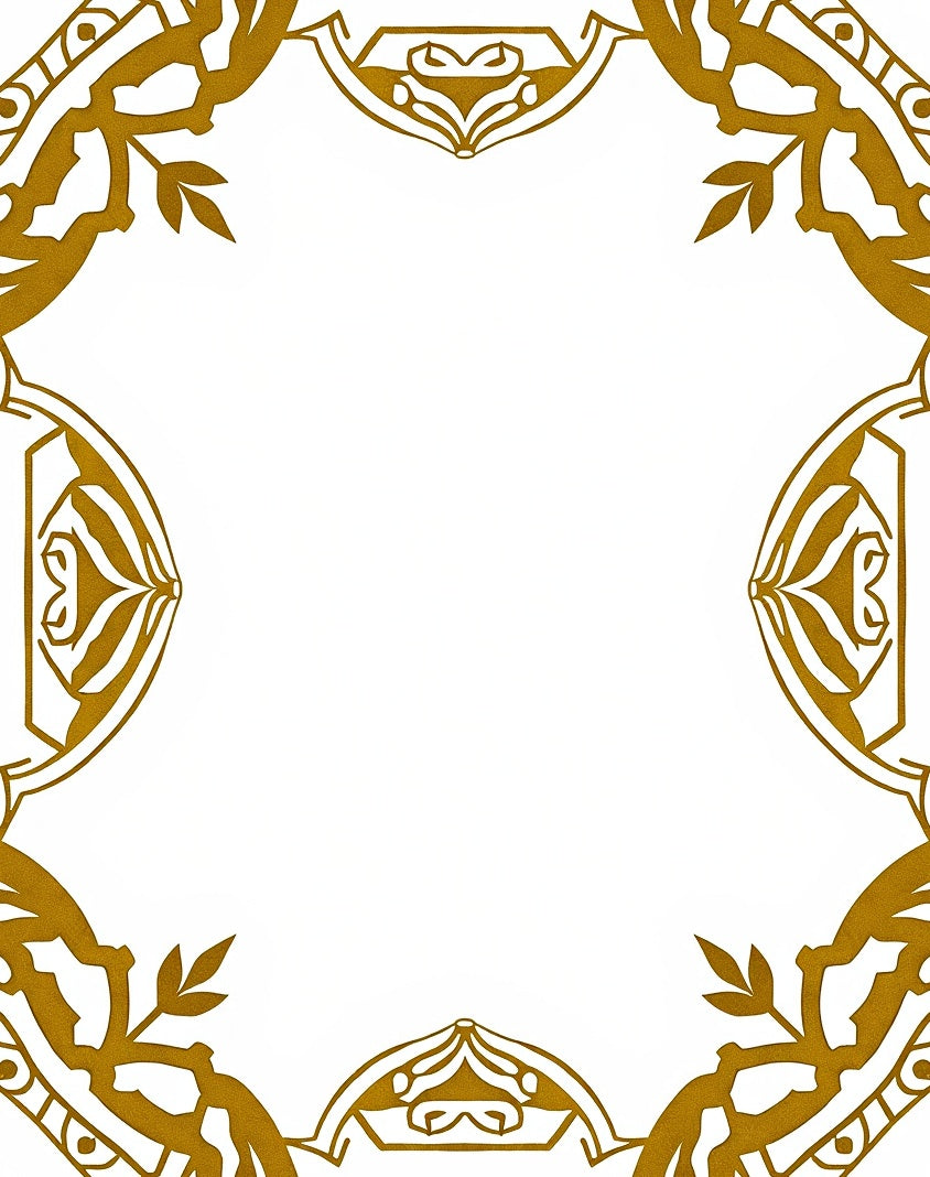 Golden Archway Foliage Border Rug