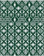 Dark Green White Symmetric Celtic Knot Rug