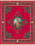 Crimson Laurel Portrait Festive Border Rug