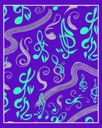 Vibrant Purple Treble Clef Flow Rug