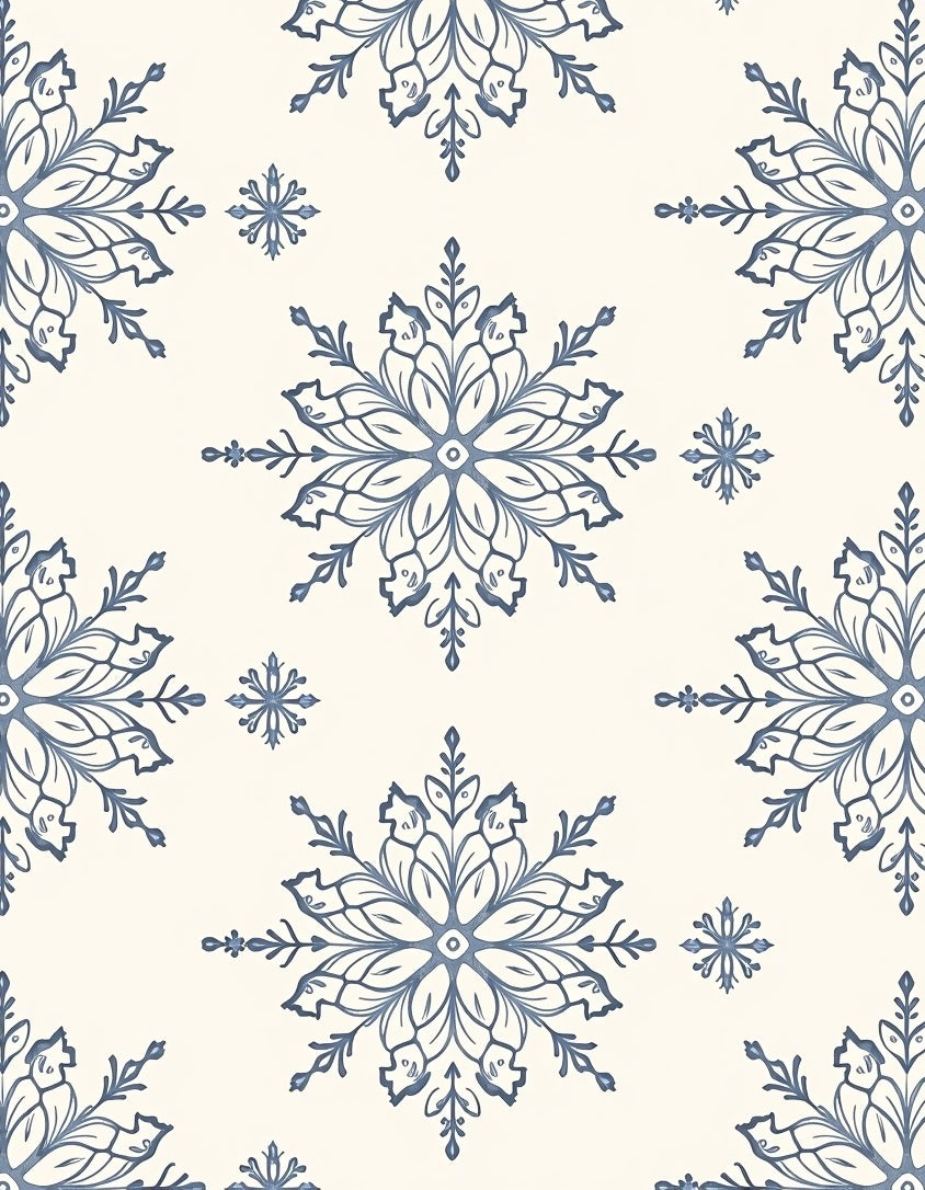 Classic Blue Snowflake Medallion Rug