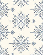 Classic Blue Snowflake Medallion Rug