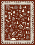 Whimsical Winter Village Gingerbread Houses Rug